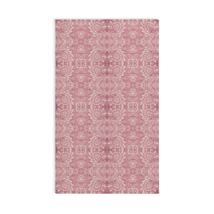Paloma Floral Damask Stripe in Dusky Rose Pink and White | Hand Towel