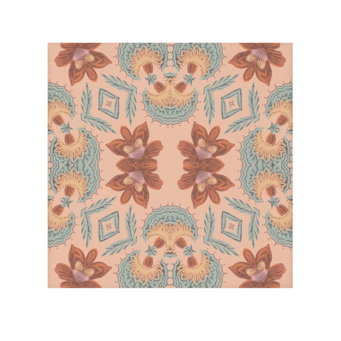 Bella Bouquet Floral Damask in Plaster Pink | Face Towel