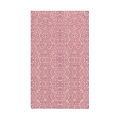 Paloma Floral Damask Stripe in Rose Pink and Cream | Hand Towel