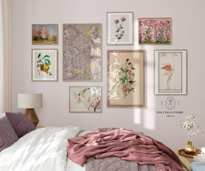 Birds and Flowers | Gallery Wall Set | 8 Prints | M8-2