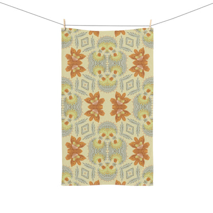 Bella Bouquet Damask in Soft Cream and Grey | Hand Towel
