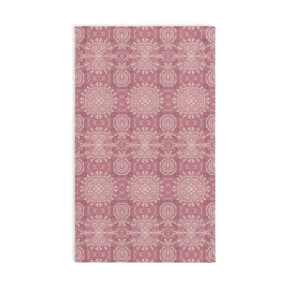 Paloma Flowers and Pineapples in Dusky Rose Pink | Hand Towel