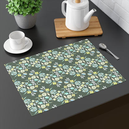 Ditsy Floral Zig-Zag in Dark Khaki | Placemat