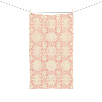 Paloma Flowers and Pineapples in Pink and Cream | Hand Towel