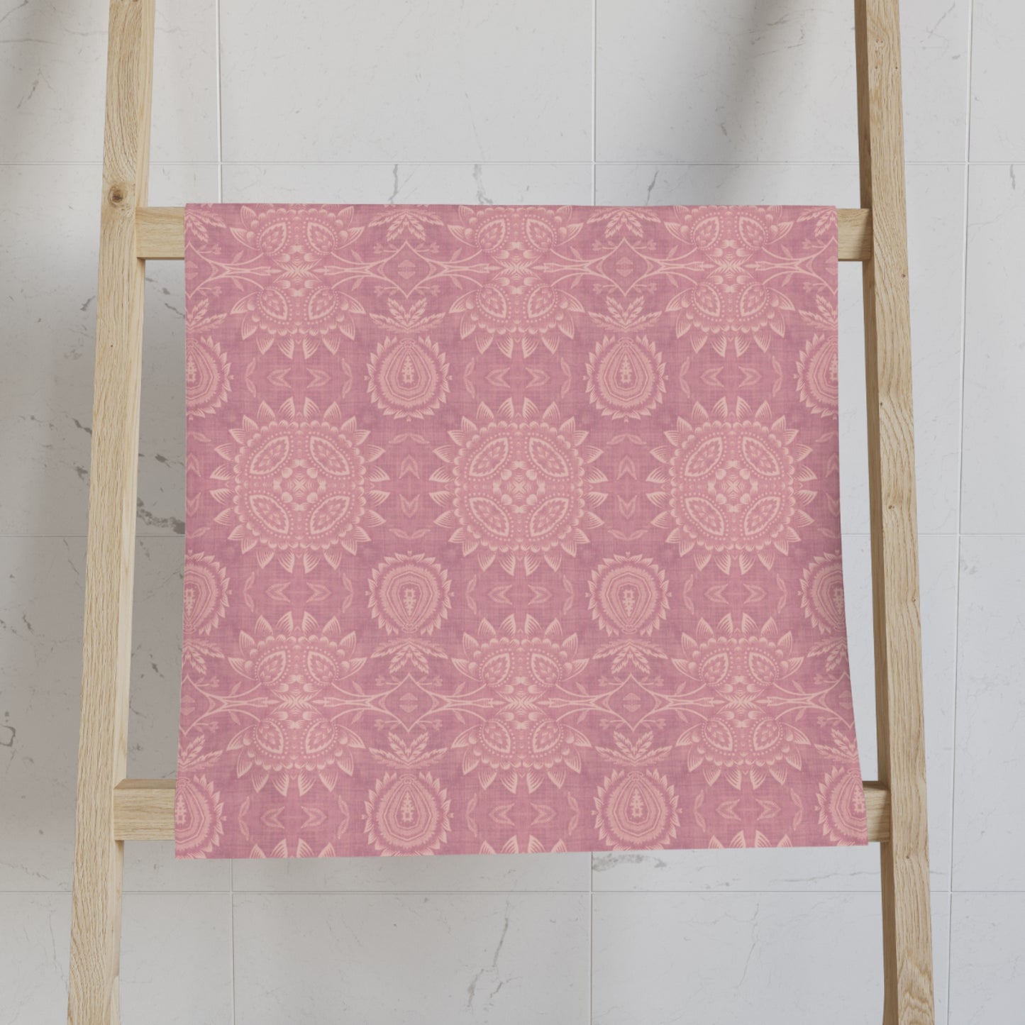 Paloma Flowers and Pineapples in Rose Pink and Cream | Hand Towel