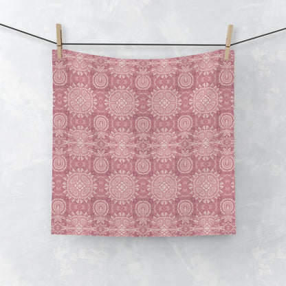 Paloma Flowers and Pineapples in Dusky Rose Pink | Face Towel
