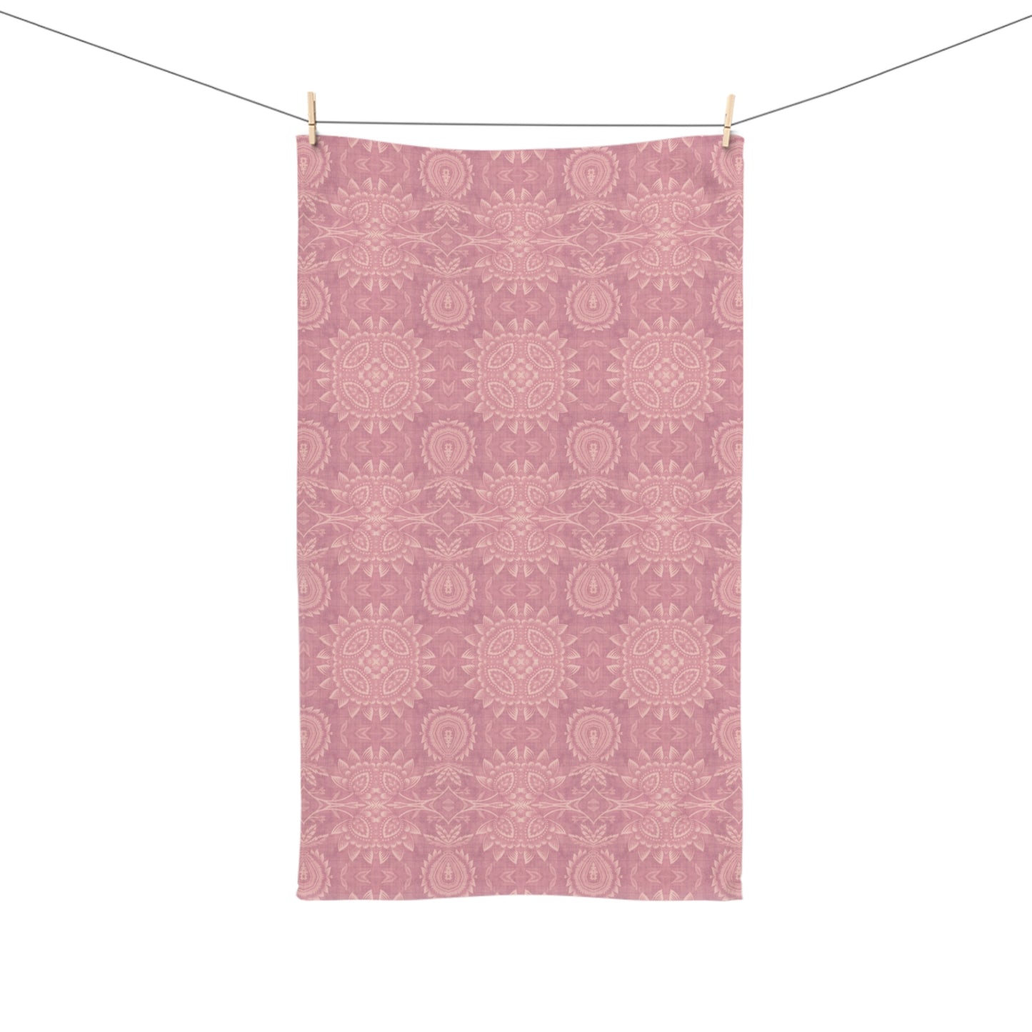 Paloma Flowers and Pineapples in Rose Pink and Cream | Hand Towel
