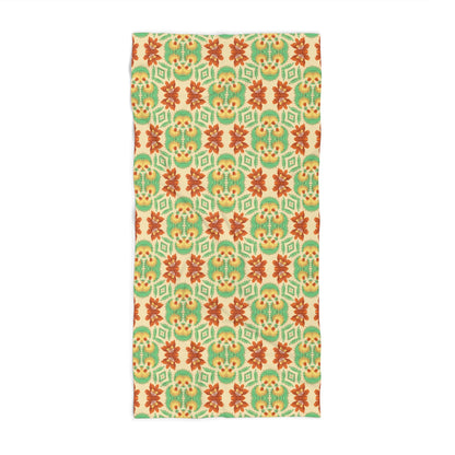 Bella Bouquet Floral Damask in Classic Cream and Green | Beach Towel