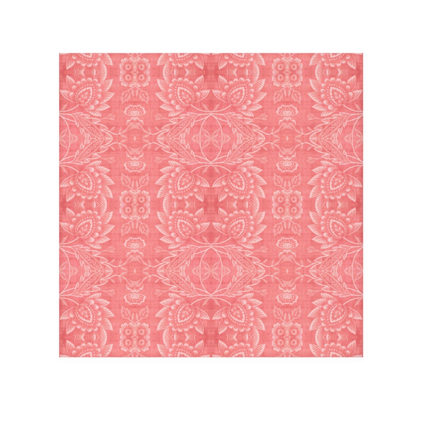 Paloma Floral Damask Stripe in Coral Red | Face Towel