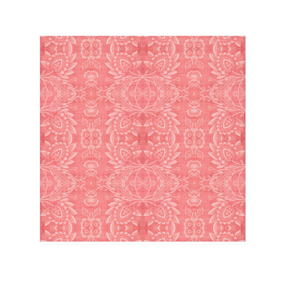 Paloma Floral Damask Stripe in Coral Red | Face Towel