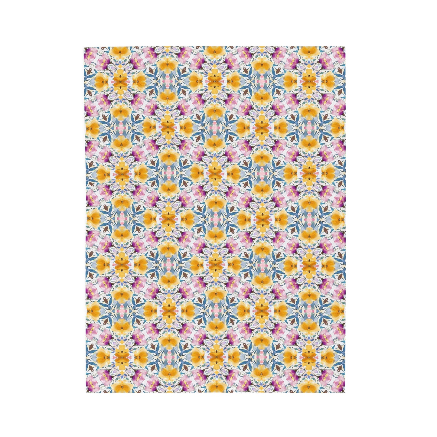 Aztec Floral Damask | Minky Throw Blanket