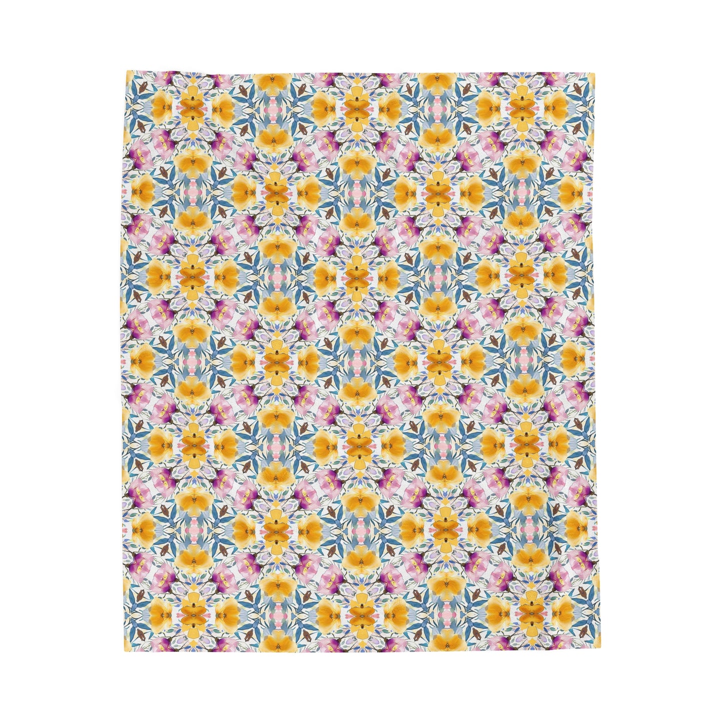 Aztec Floral Damask | Minky Throw Blanket