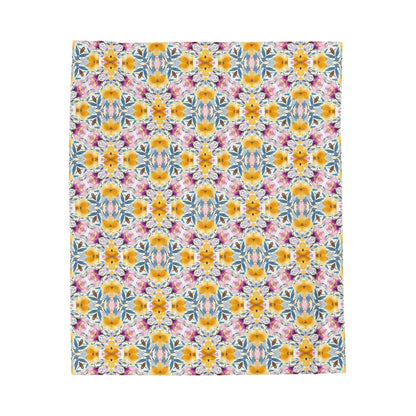 Aztec Floral Damask | Minky Throw Blanket