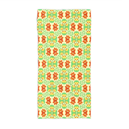 Bella Bouquet Floral Damask in Brightest Cream and Green | Beach Towel
