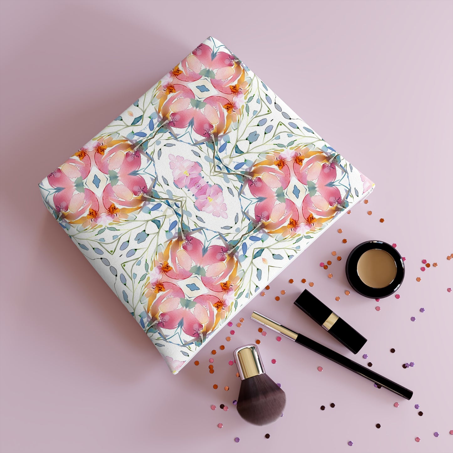 Delicate Diamond Bloom | Cotton Cosmetic Bag