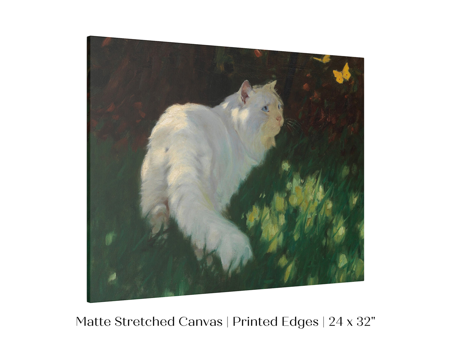 White Cat and Yellow Butterflies | P450