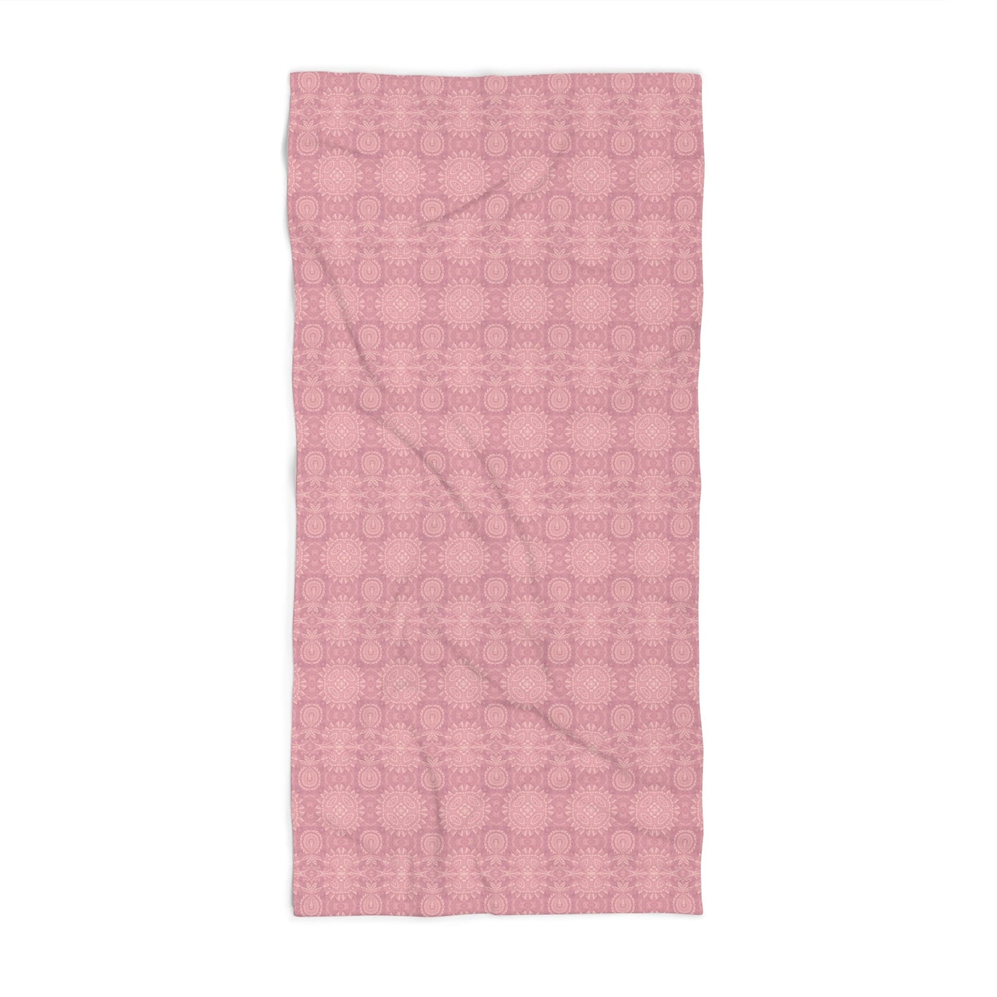 Paloma Flowers and Pineapples in Rose Pink and Cream | Bath Towel