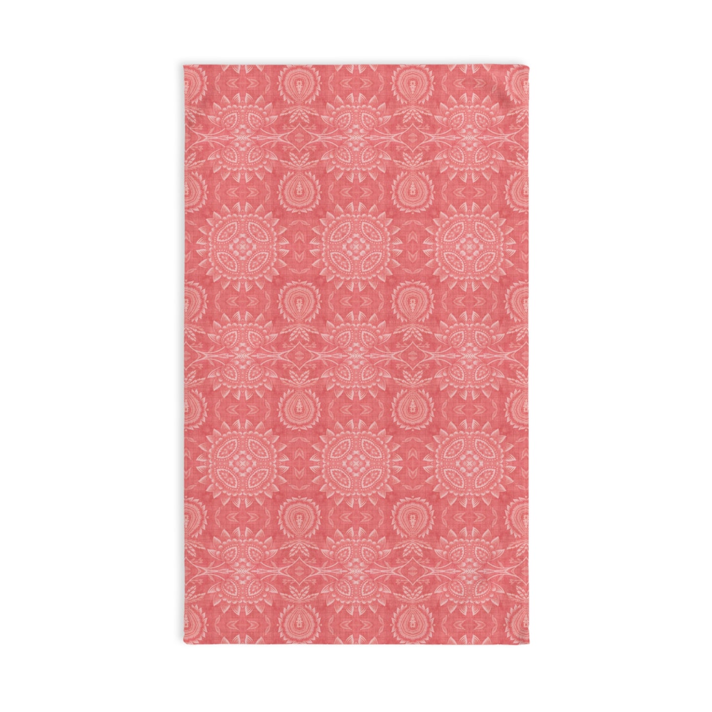 Paloma Flowers and Pineapples in Coral Red and White | Hand Towel