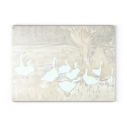 Country Ducks | Glass Chopping Board