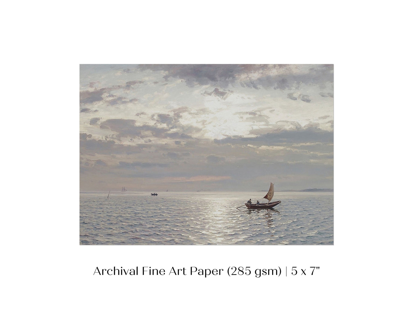 Grey Sailing Boat Seascape | P427
