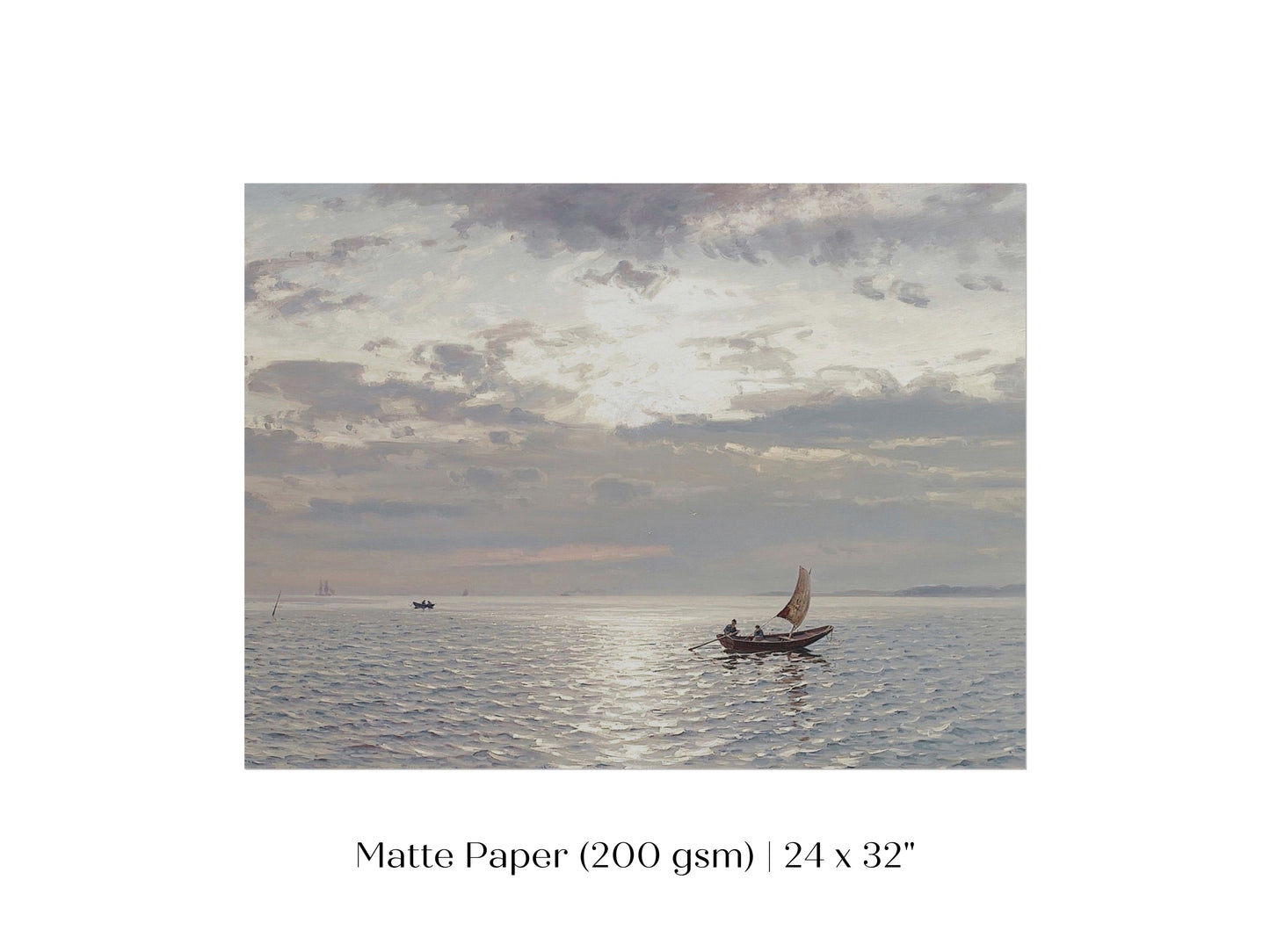 Grey Sailing Boat Seascape | P427