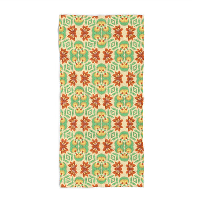 Bella Bouquet Floral Damask in Classic Cream and Green | Beach Towel