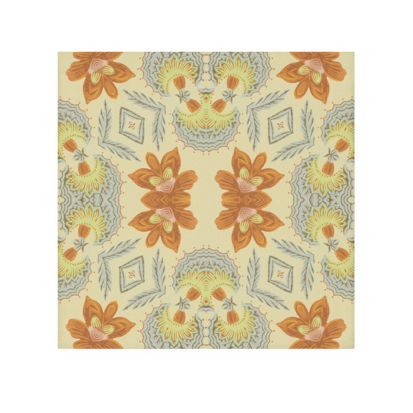 Bella Bouquet Damask in Soft Cream and Grey | Face Towel