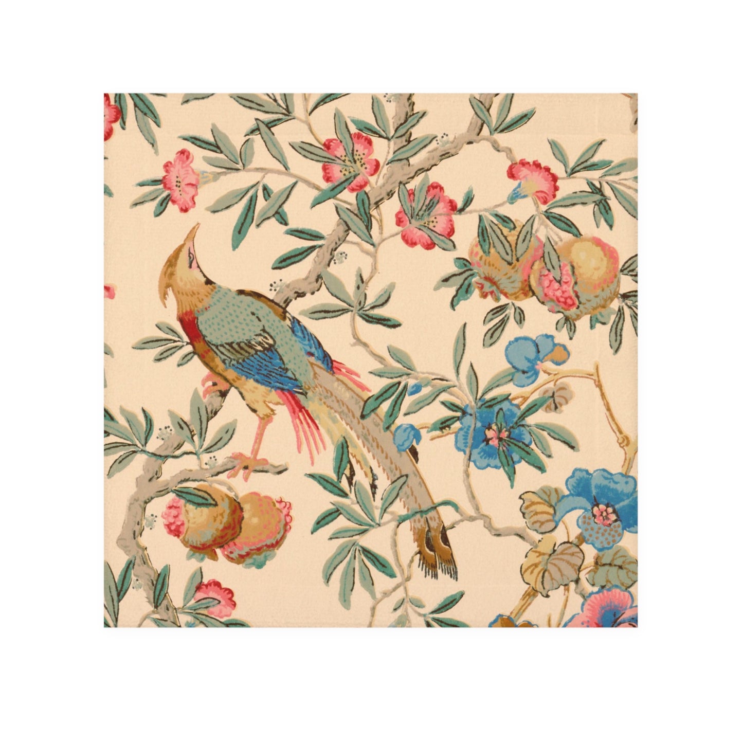 Birds and Fruit in Peach | Face Towel