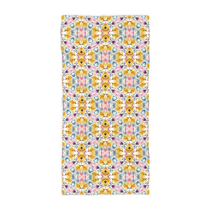 Aztec Floral Bows | Design 1 | Mirrored Watercolour | Beach Towel