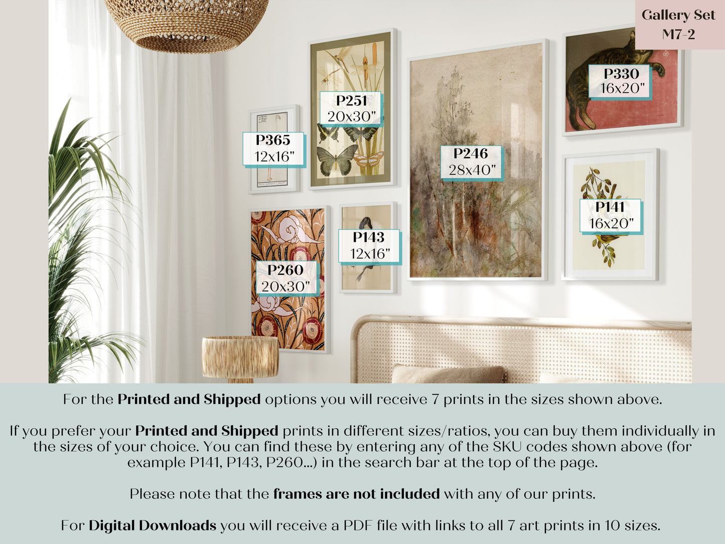 Subtle Eclectic | Gallery Wall Set | 7 Prints | M7-2