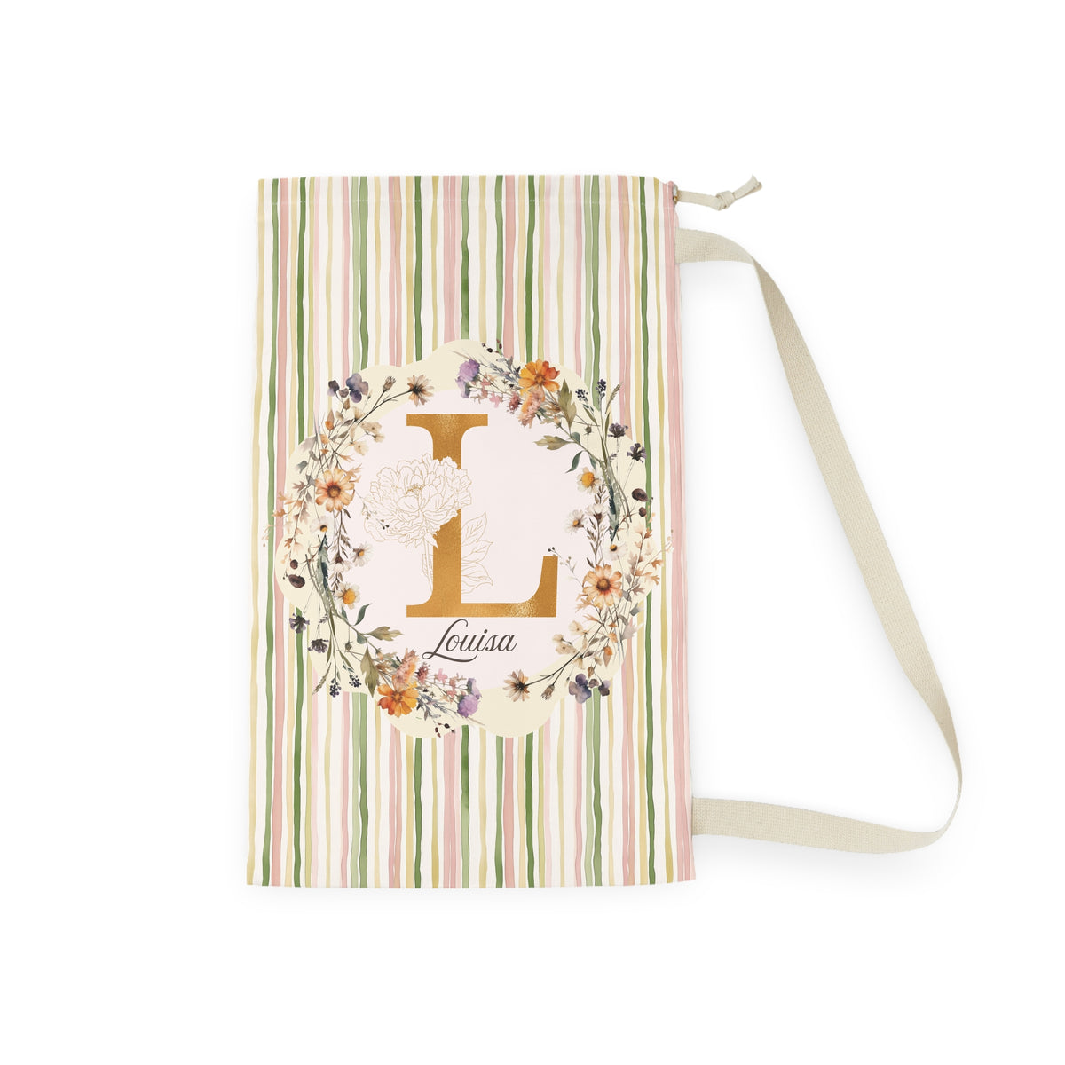 Oak & Blossom Personalised Laundry Bag | Floral Monogram Storage Bag