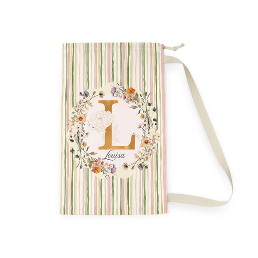 Oak & Blossom Personalised Laundry Bag | Floral Monogram Storage Bag