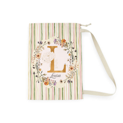 Oak & Blossom Personalised Laundry Bag | Floral Monogram Storage Bag