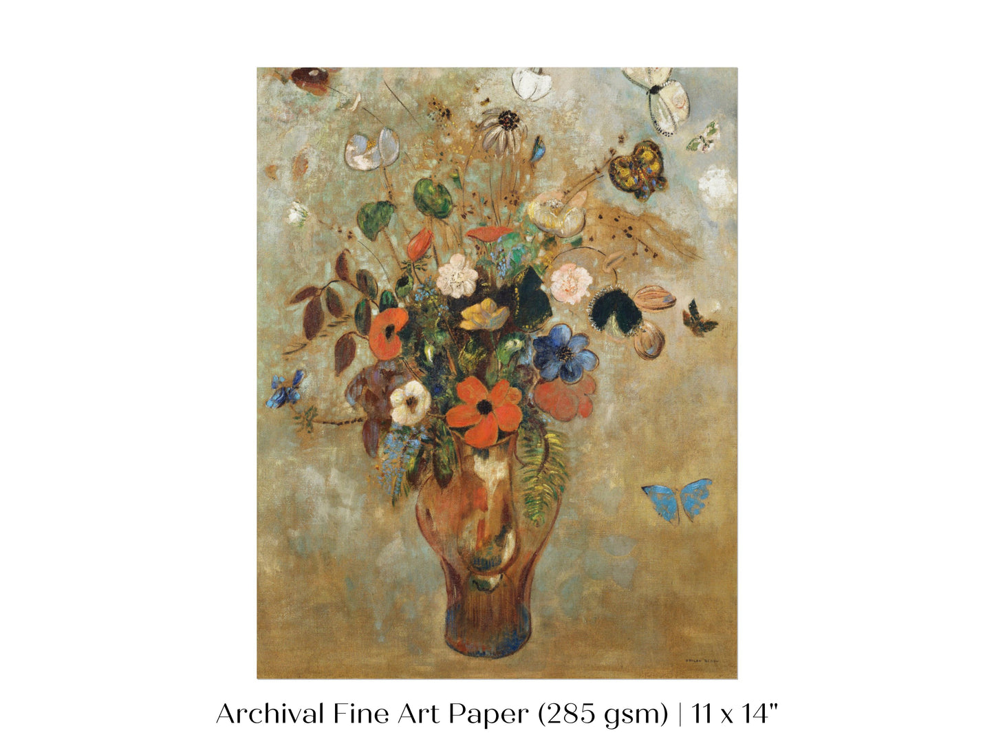 Still Life with a Vase of Flowers and Butterflies | P34