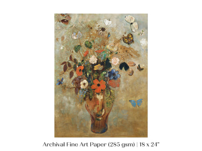 Still Life with a Vase of Flowers and Butterflies | P34