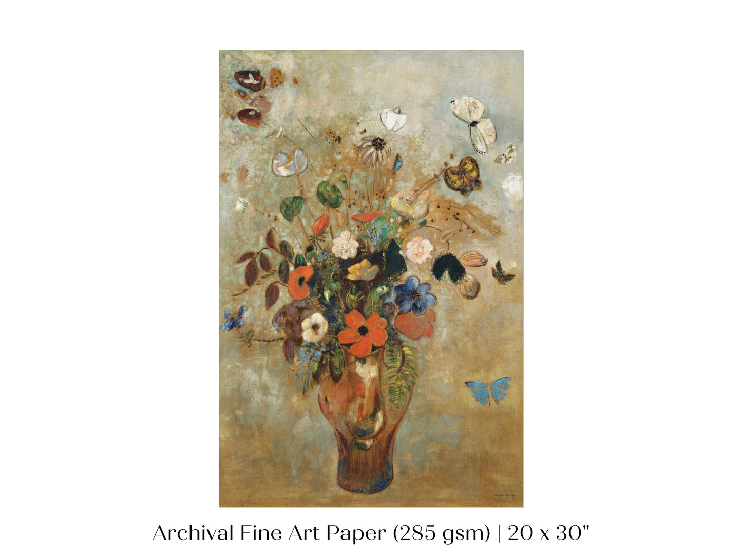 Still Life with a Vase of Flowers and Butterflies | P34