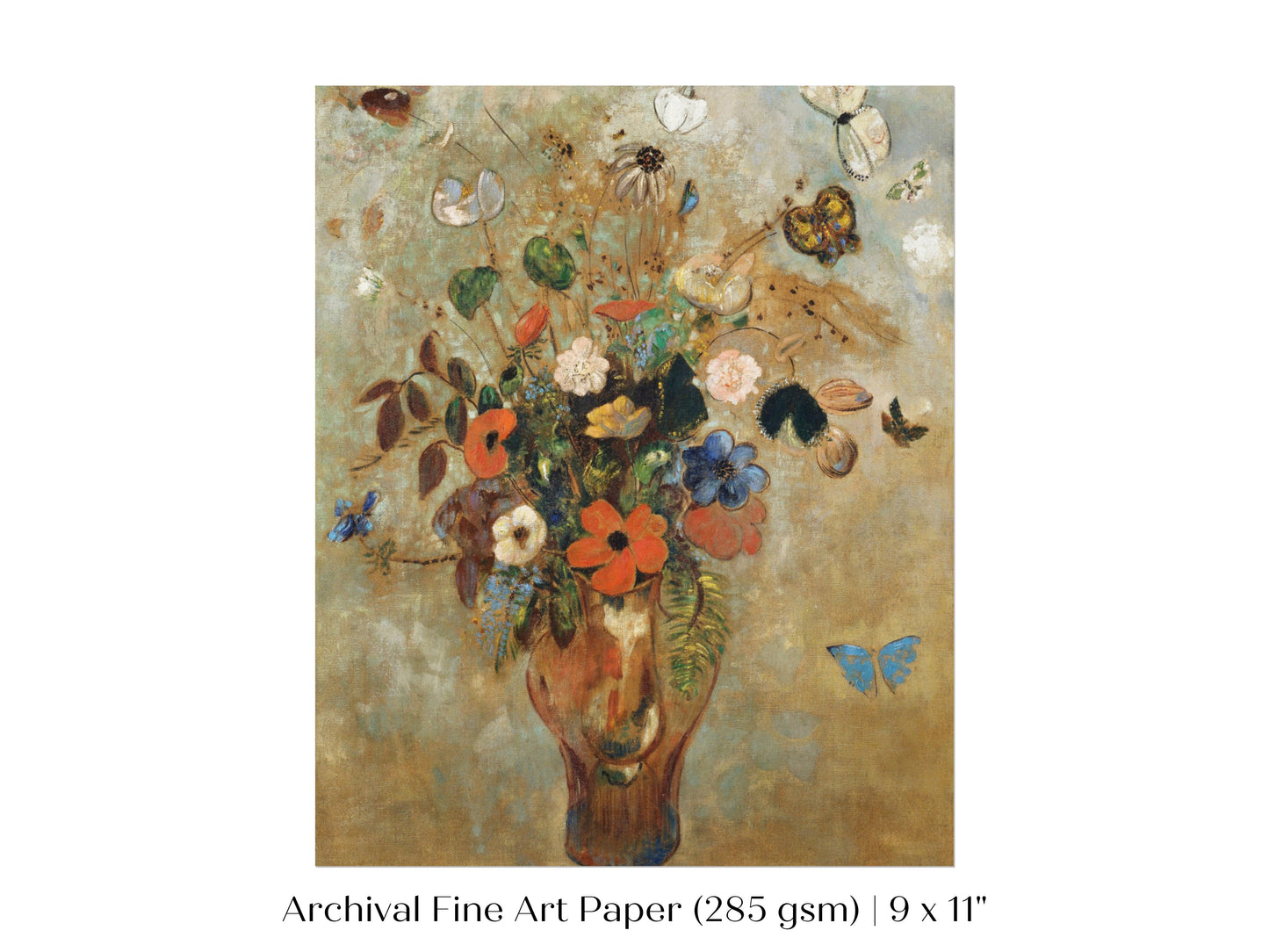 Still Life with a Vase of Flowers and Butterflies | P34
