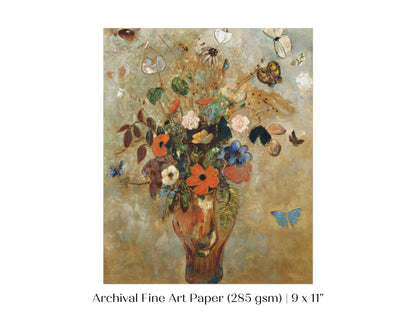 Still Life with a Vase of Flowers and Butterflies | P34