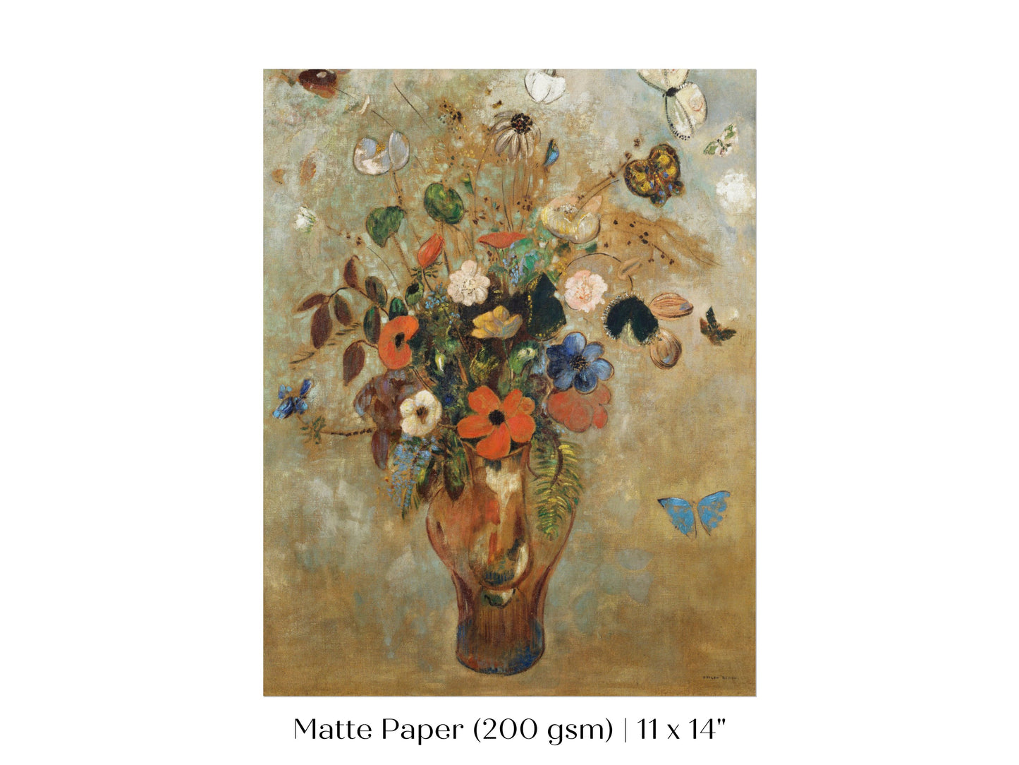 Still Life with a Vase of Flowers and Butterflies | P34