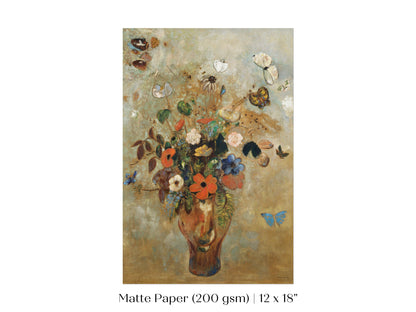 Still Life with a Vase of Flowers and Butterflies | P34