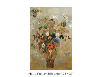 Still Life with a Vase of Flowers and Butterflies | P34