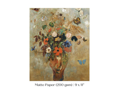 Still Life with a Vase of Flowers and Butterflies | P34