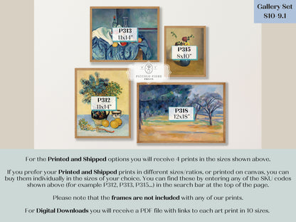 Rustic Blue and Yellow | Gallery Wall Set | 4 Prints | S10-9.1