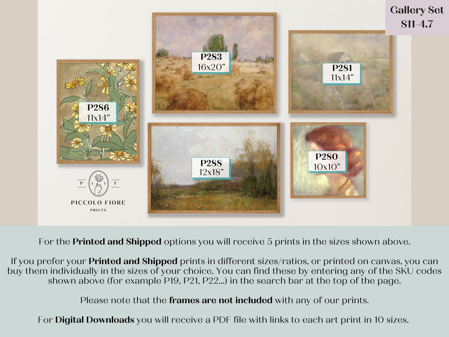Neutral Eclectic Country | Gallery Wall Set | 5 Prints | S11-4.7