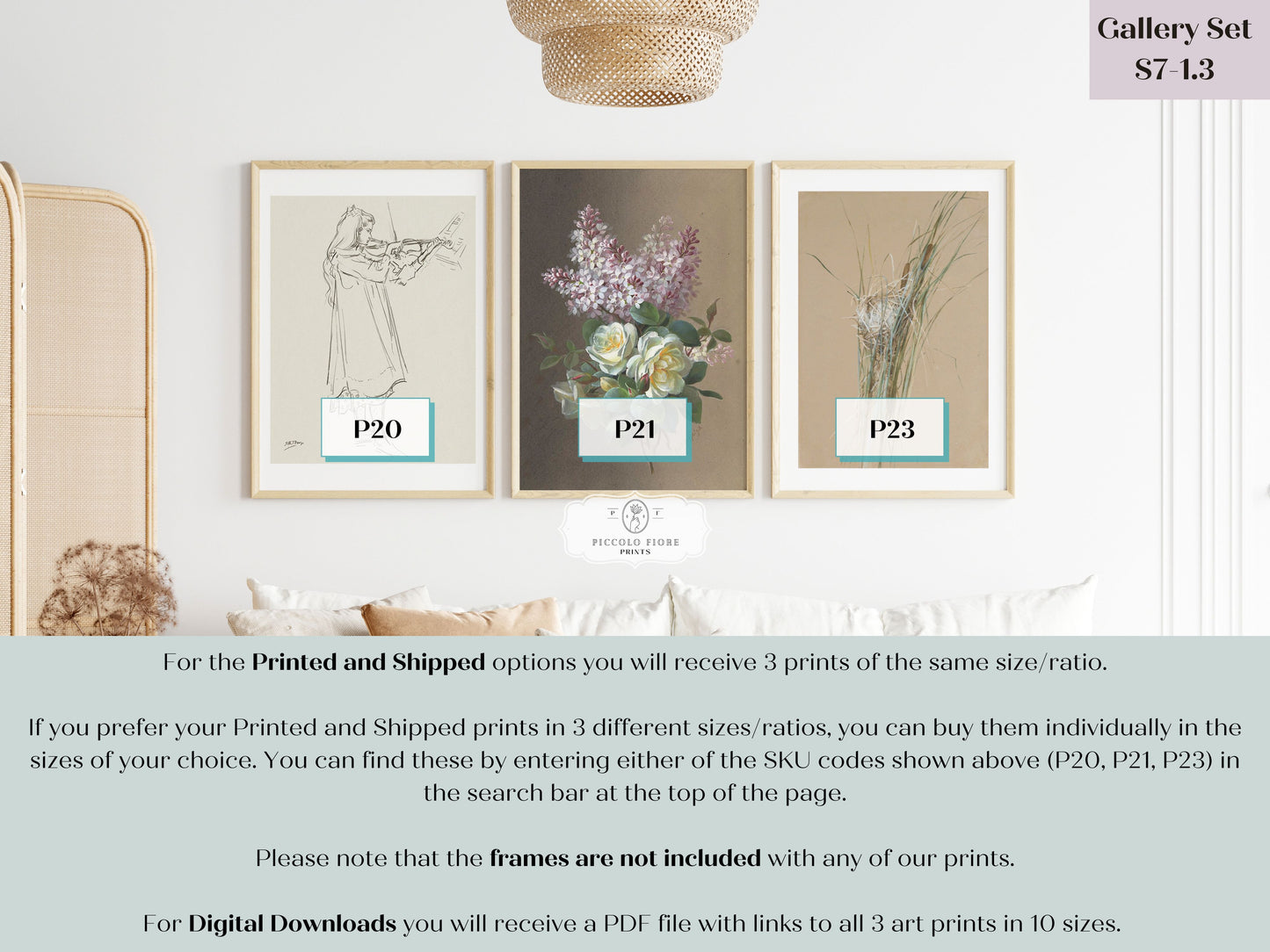 Lilac and Beige | Gallery Wall Set | 3 Prints | S7-1.3