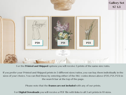 Lilac and Beige | Gallery Wall Set | 3 Prints | S7-1.3