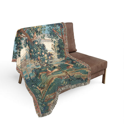 Vintage Garden Tapestry Woven Blanket