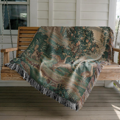 Vintage Garden Tapestry Woven Blanket