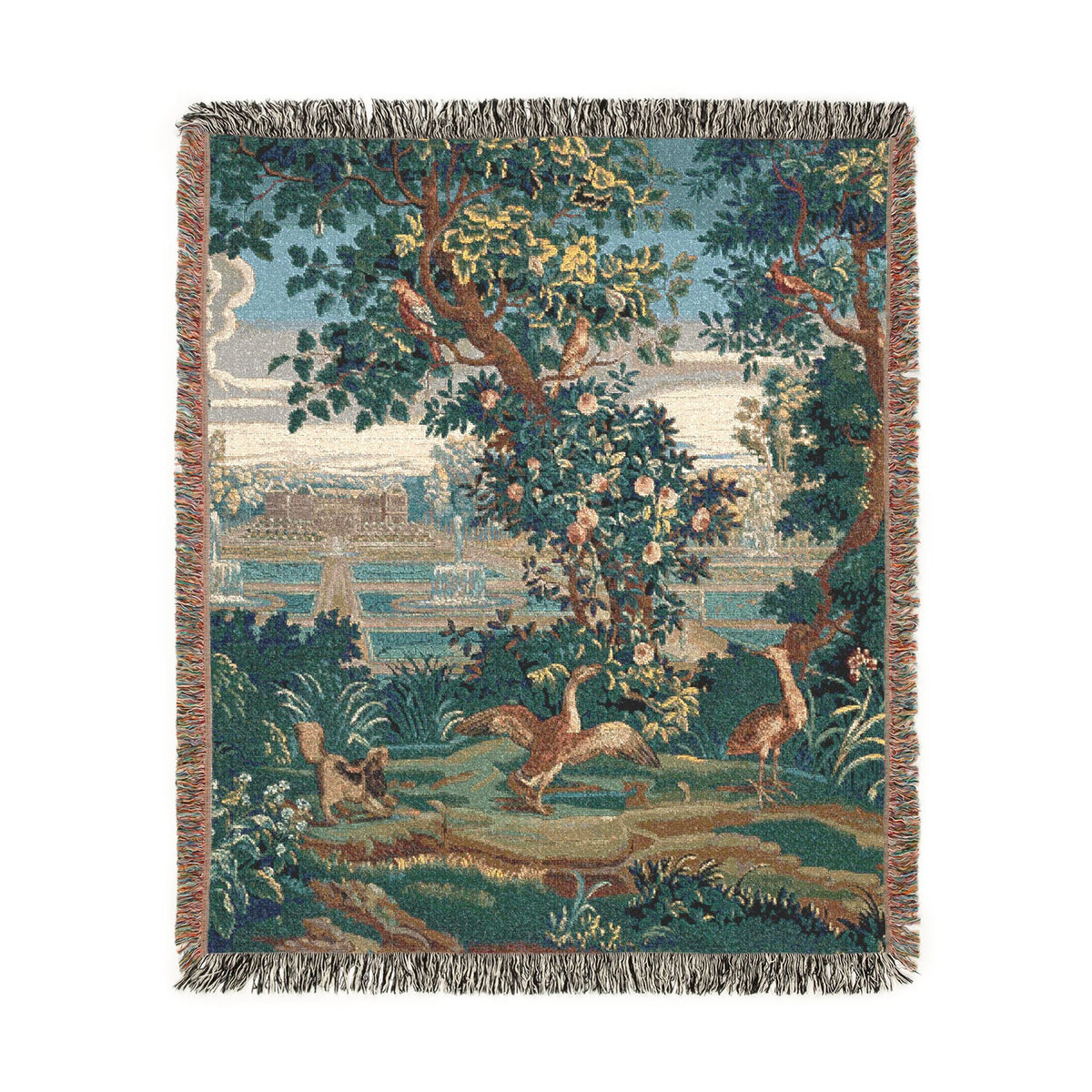 Vintage Garden Tapestry Woven Blanket