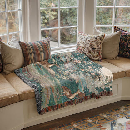 Vintage Garden Tapestry Woven Blanket